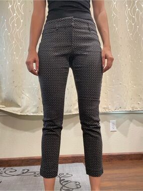 Candie's Black & White Cropped Patterned Slim Pants
